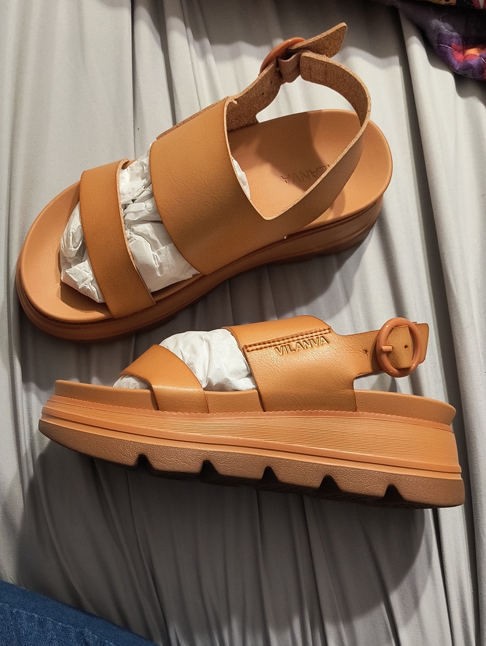 NEW Tan Platform Strappy Sandals for Women